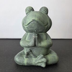 Fairy Garden Frog Statue 5" Cement Whimsical Home Kitchen Garden Decor